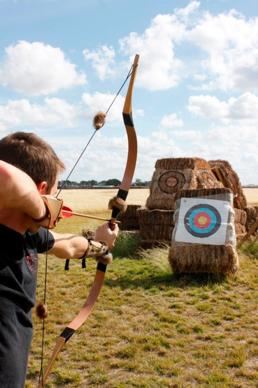Mounted archer practicing