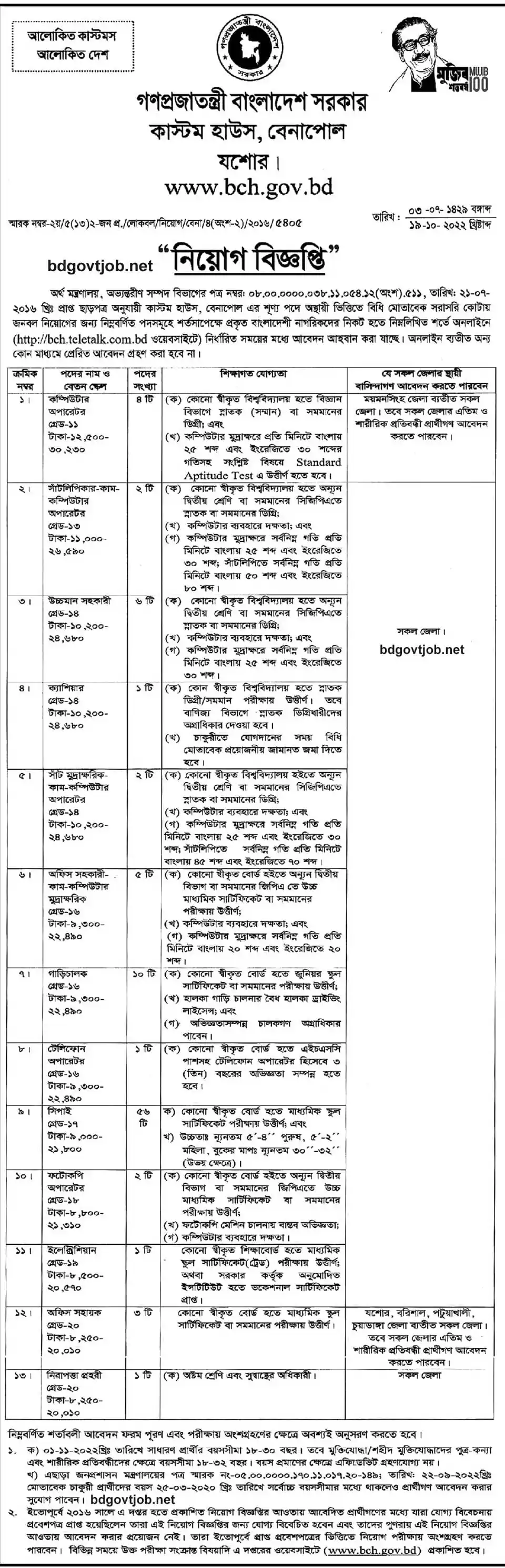 BCH Job Circular 2025