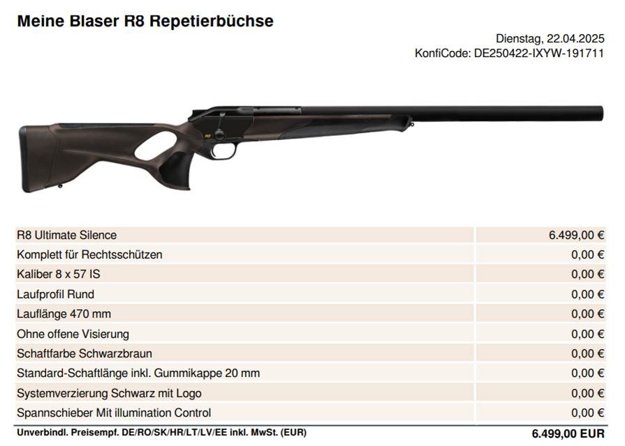 Blaser-R8-Konfiguration
