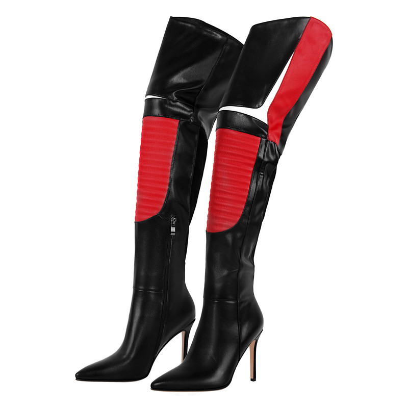 Overknee Stiefel mit spitzer Zehenpartie und Stilettoabsatz