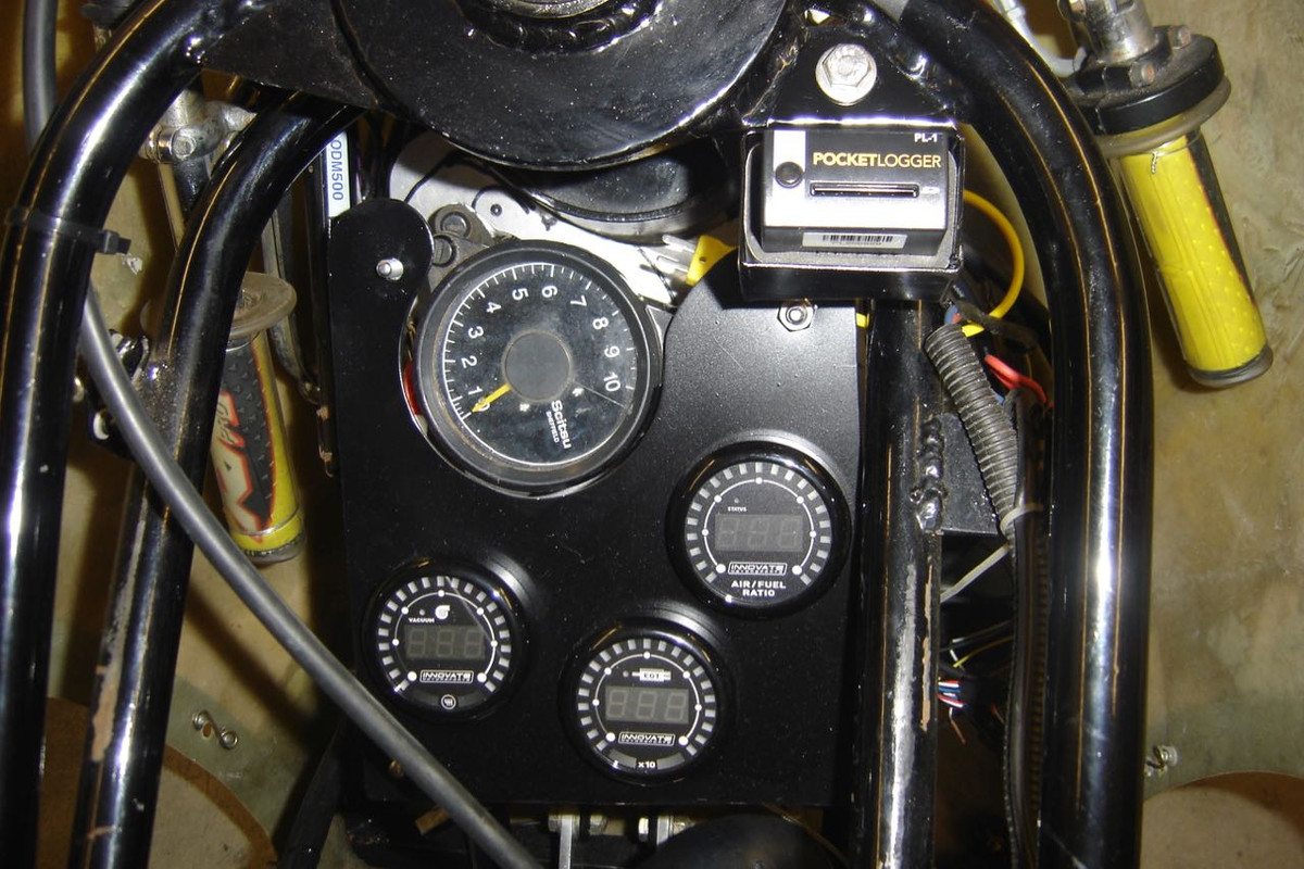 Innovate gauges on land speed bike
