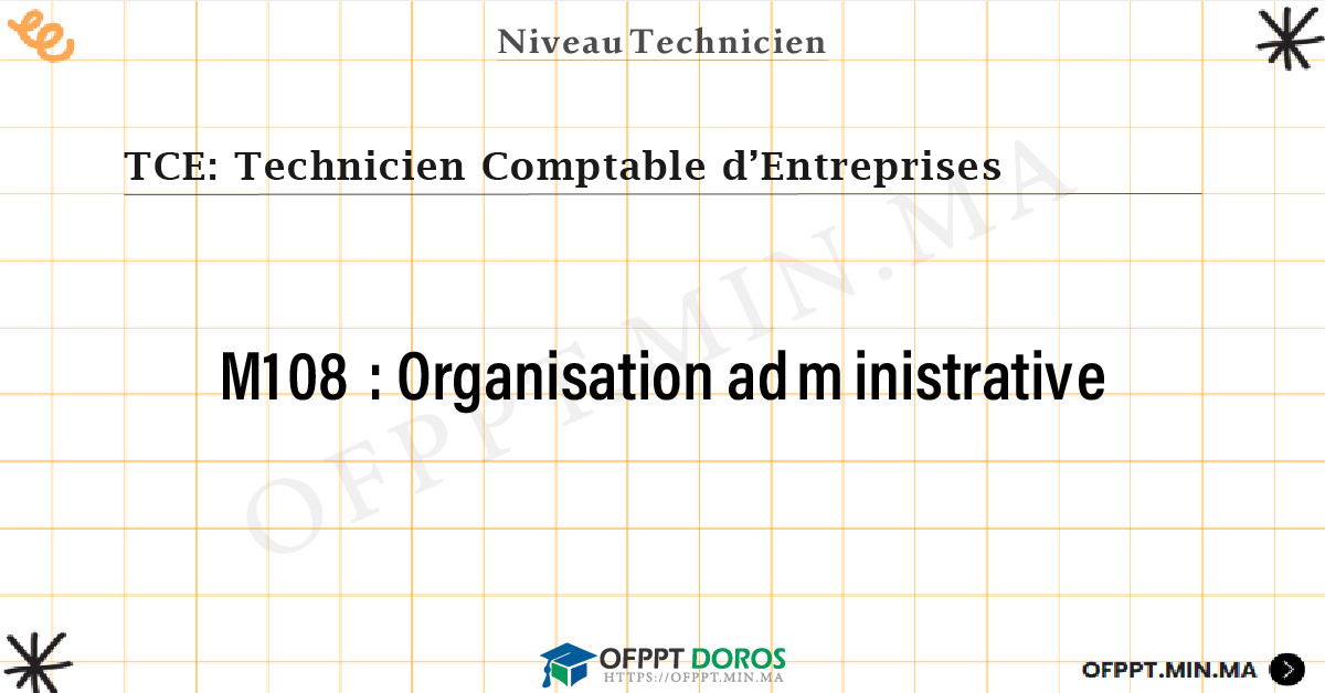 Sommaire détaillé du cours Organisation administrative M108 OFPPT - Structure du module