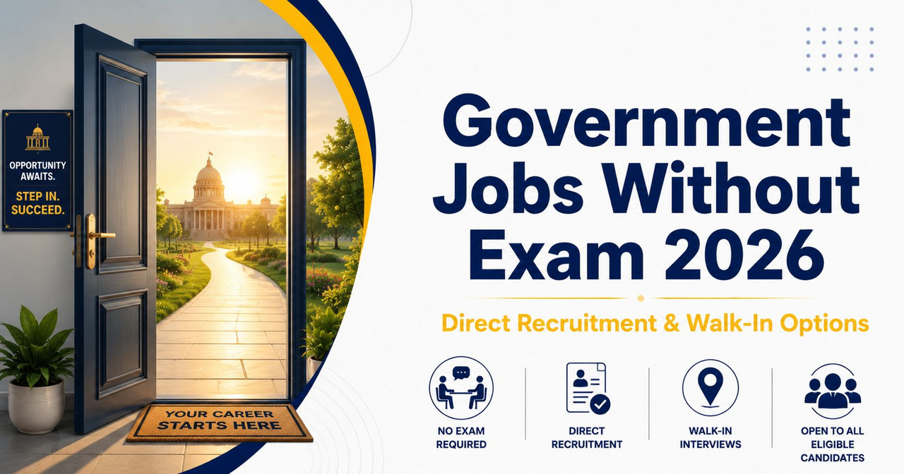 Government jobs without exam 2026 direct recruitment and walk-in options illustration