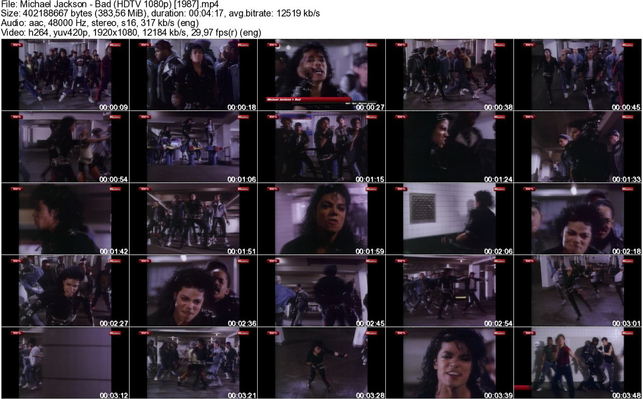 Michael Jackson - Bad (HDTV 1080p) [1987]