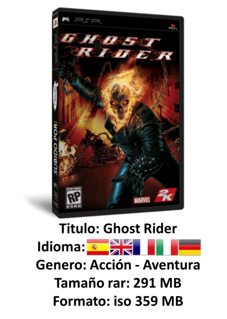 Ghost Rider [PSP] [USA] [ISO] [Google Drive] [Mediafire] Español - English  - Français - italiano - Deutsch 1 link