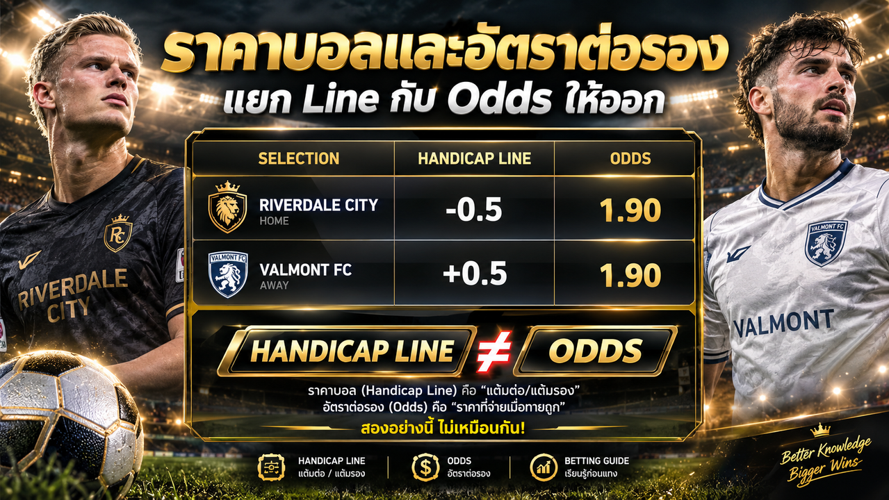 ราคาบอลและอัตราต่อรอง วิธีแยก Line และ Odds