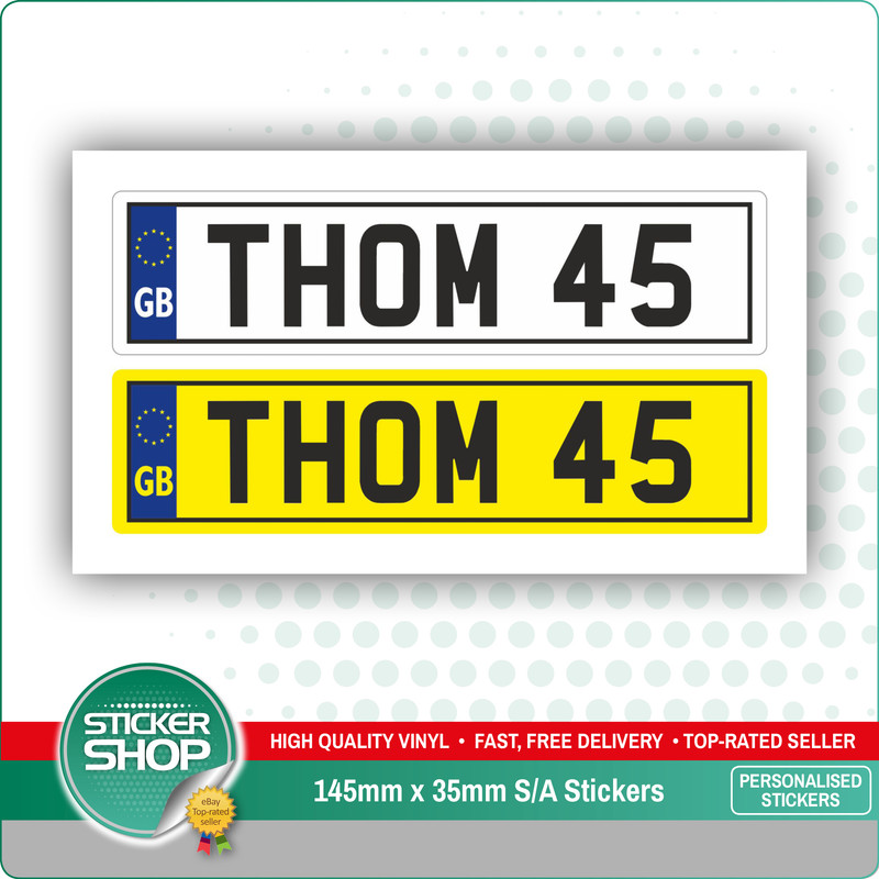 4 x Kids Personalised Number Plates Toy Children Ride On Car Sticker eBay