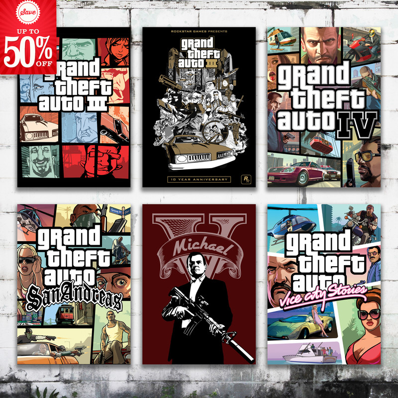 grand theft auto poster wall art poster rockstar games — Postimages