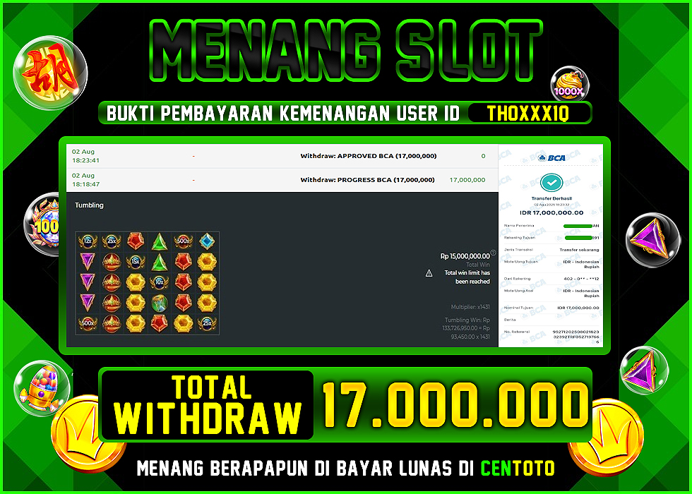 BUKTI JACKPOT LUNAS CENTOTO