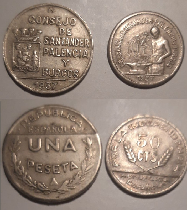 1 Peseta y 50 Céntimos del Consejo de Santander, Palencia y Burgos. 1937 Consanpabur1