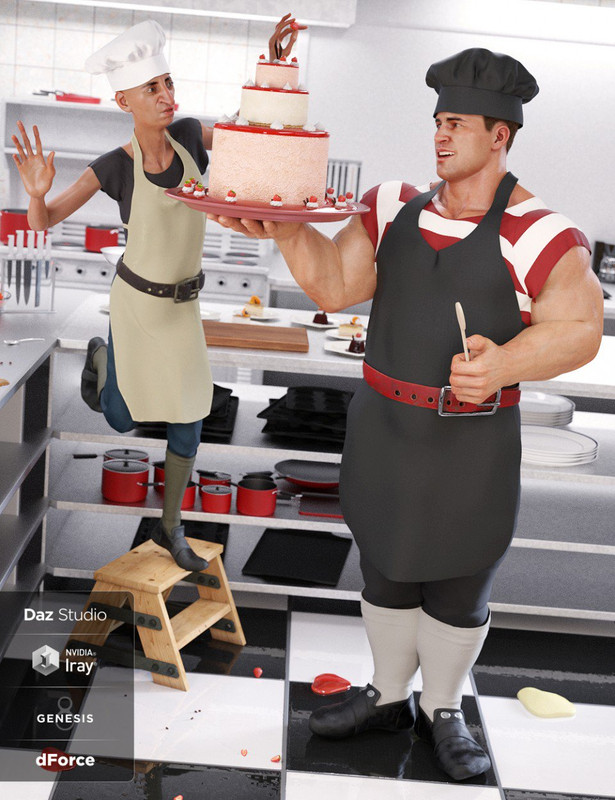 dForce Crazy Chef Outfit Textures