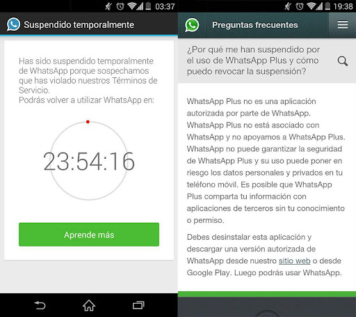 WhatsApp Plus: ¿Cómo saber si mi cuenta fue baneada?