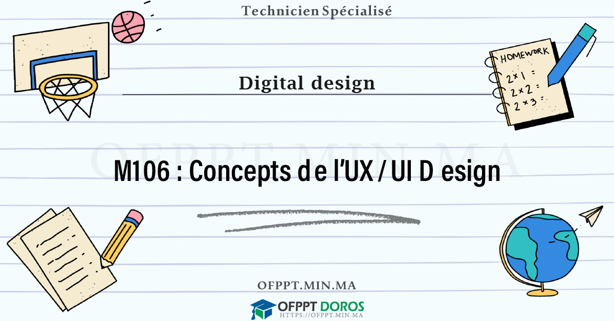 Sommaire détaillé du cours Concepts de l’UX/UI Design M106 OFPPT - Structure du module