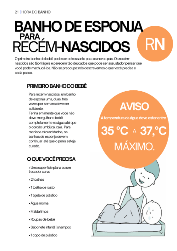 Banho de Esponja para Recém-Nascidos