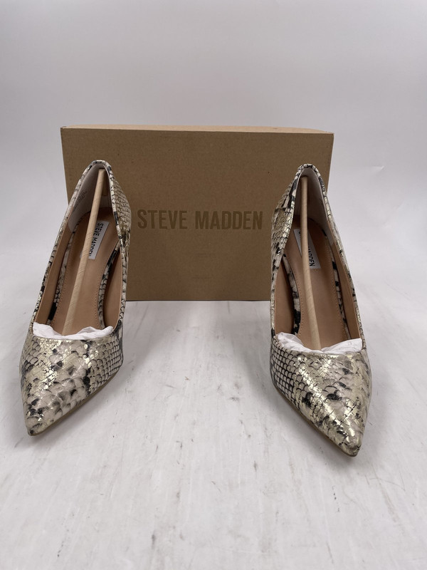 STEVE MADDEN VALA 02551 US 10 EUR 41 GOLD SNAKE HEEL WOMEN