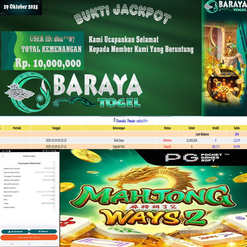 Rp. 10.000.000.- WD LUNAS DI BARAYATOGEL