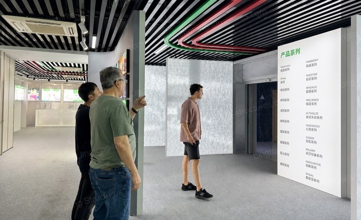 Lingtong Tent showroom overview with various tent models
