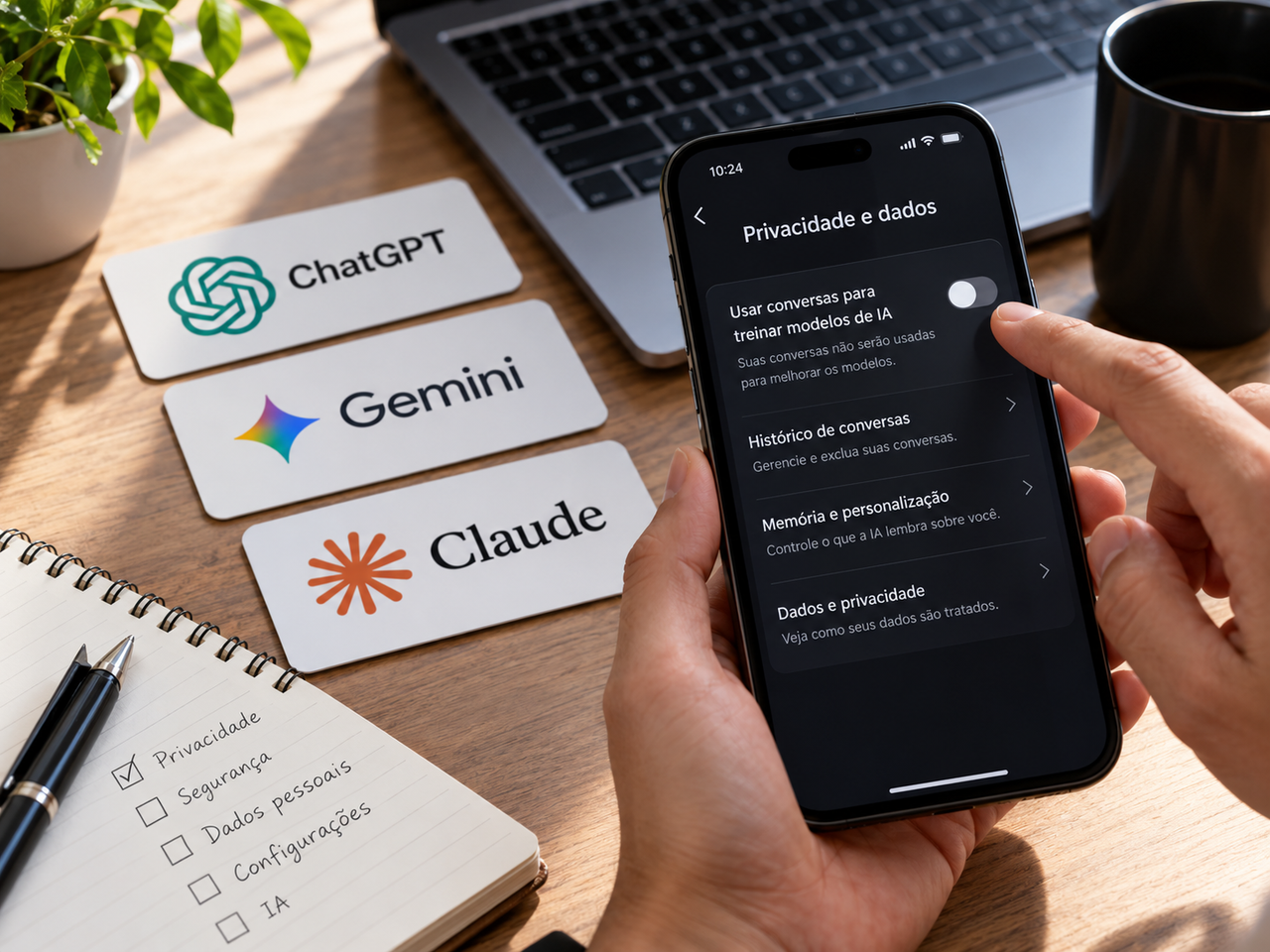 ChatGPT, Gemini e Claude podem usar suas conversas para treinar IA; veja como impedir