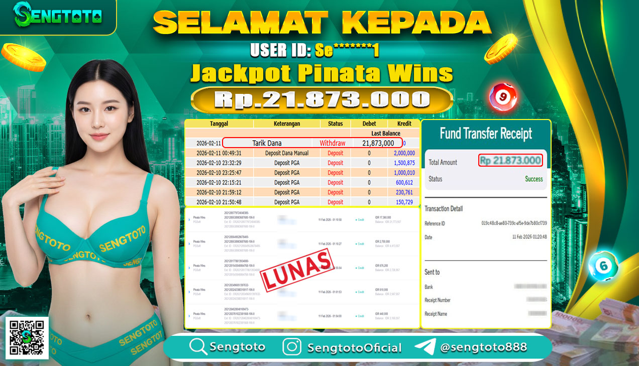 BUKTI PEMBAYARAN SLOT PINATA WINS