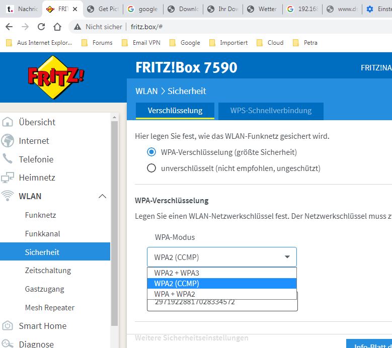 fritz box WPA(CCMP)