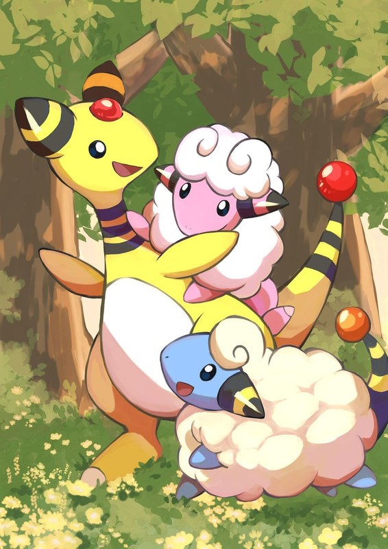 ampharos-mareep-and-flaaffy-pokemon-draw