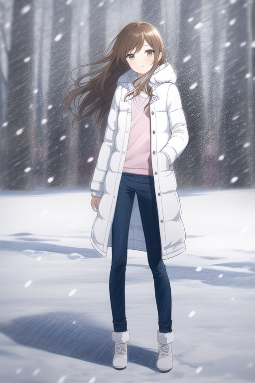 {{pastel}}, {color pencil}, {sketch}, best quality, white coat, masterpiece, parka, flat chest, full