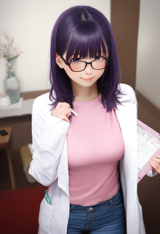 1girl, younger, looking at viewer, healthyman, purple hair, long hair, purple ey s-3982104077