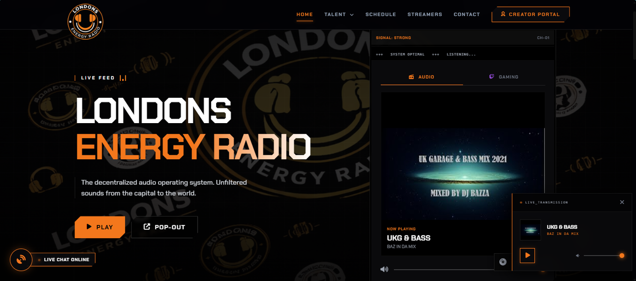 London's Energy Radio website