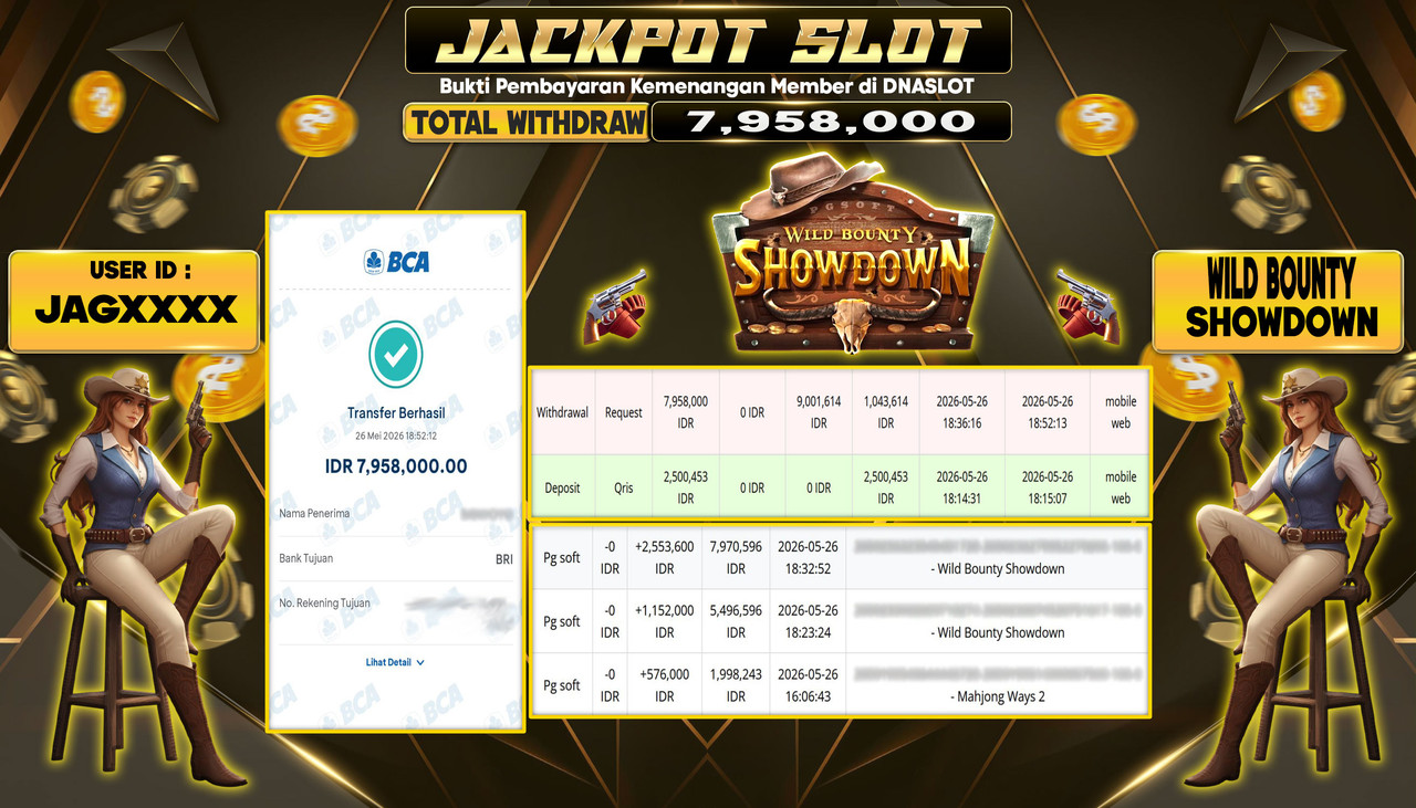 JACKPOT SLOT WILD BOUNTY SHOWDOWN 26 MEI 2026