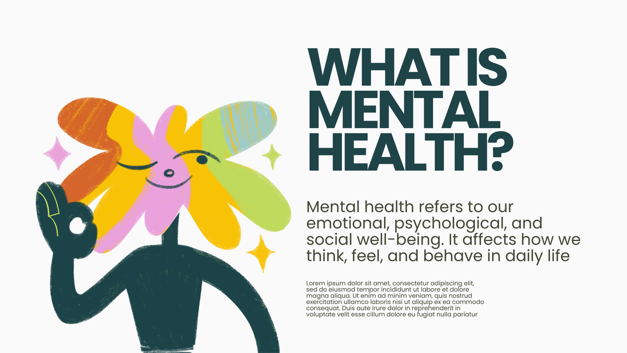 Green Black Illustration Mental Health Presentation