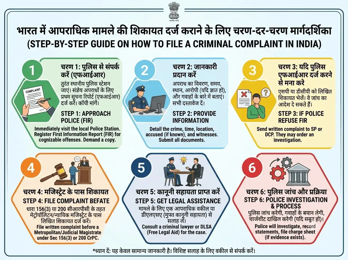 India में Criminal Case की शिकायत कैसे दर्ज करें? Step-by-Step Guide