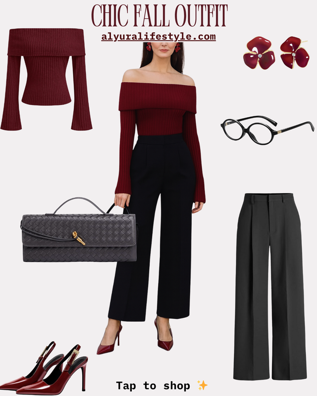 Chic Fall Outfit 🍷