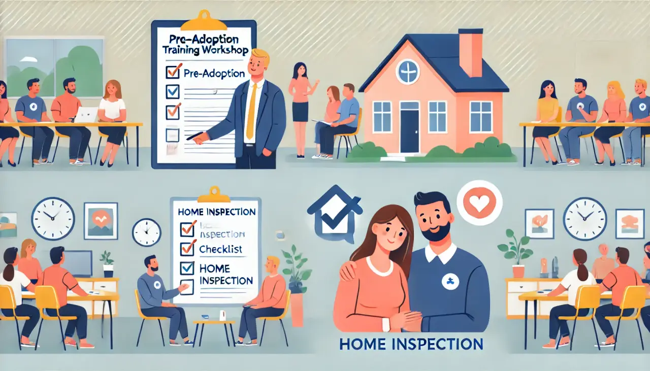 Couple attending pre-adoption training and undergoing home inspection in Malaysia to prepare for adoption.