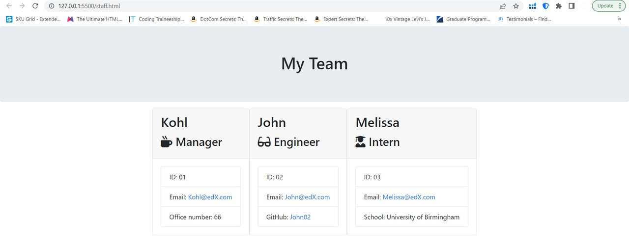 GitHub - Kohl1998/Profile-team-generator: This is a NodeJs application ...
