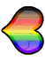 A sideways resembling the philly rainbow pride flag pointing left.