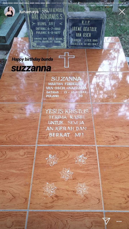 Instastory Luna Maya, Makam Suzzanna
