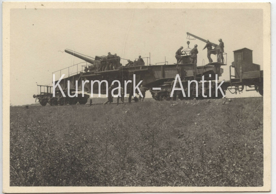 Foto Wehrmacht Frankreich Front Eisenbahn Geschütz Panzerzug Artillerie