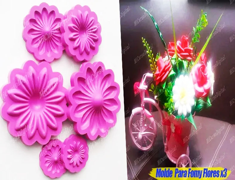 Molde para fomi flor margarita girasol para termoformar goma eva
