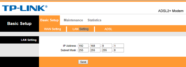 Modem LAN IP
