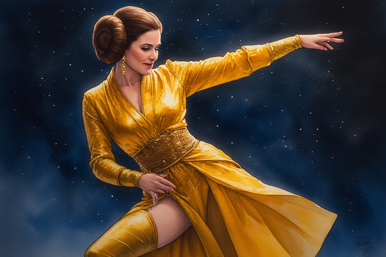 Princess-Leia-in-Golden-outfit-(8)