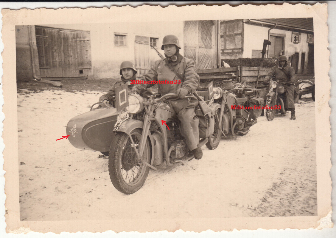 WH Motorrad Gespann Seitenwagen Maschine Zündapp KS 750 Westwall-Eifel 1940 !