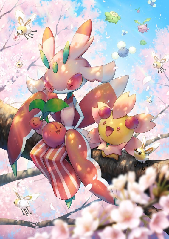hoppip-cutiefly-jumpluff-cherubi-skiploo