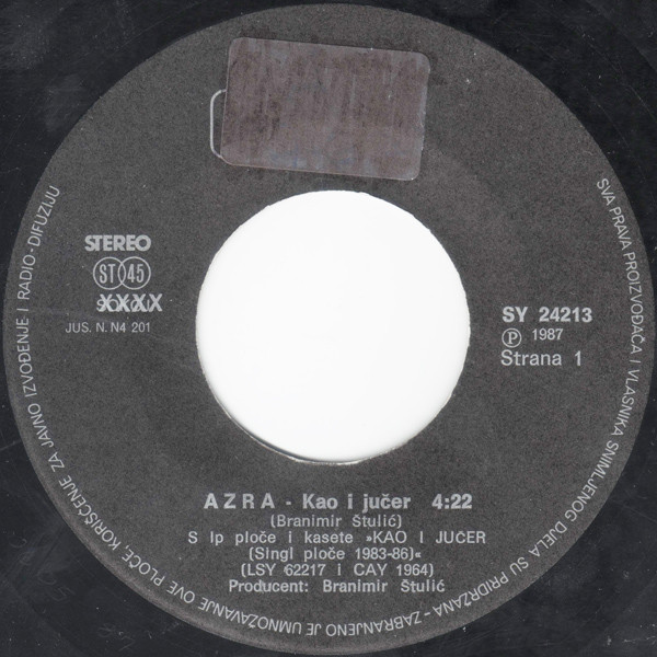 Azra-Kao I Jucer-side1