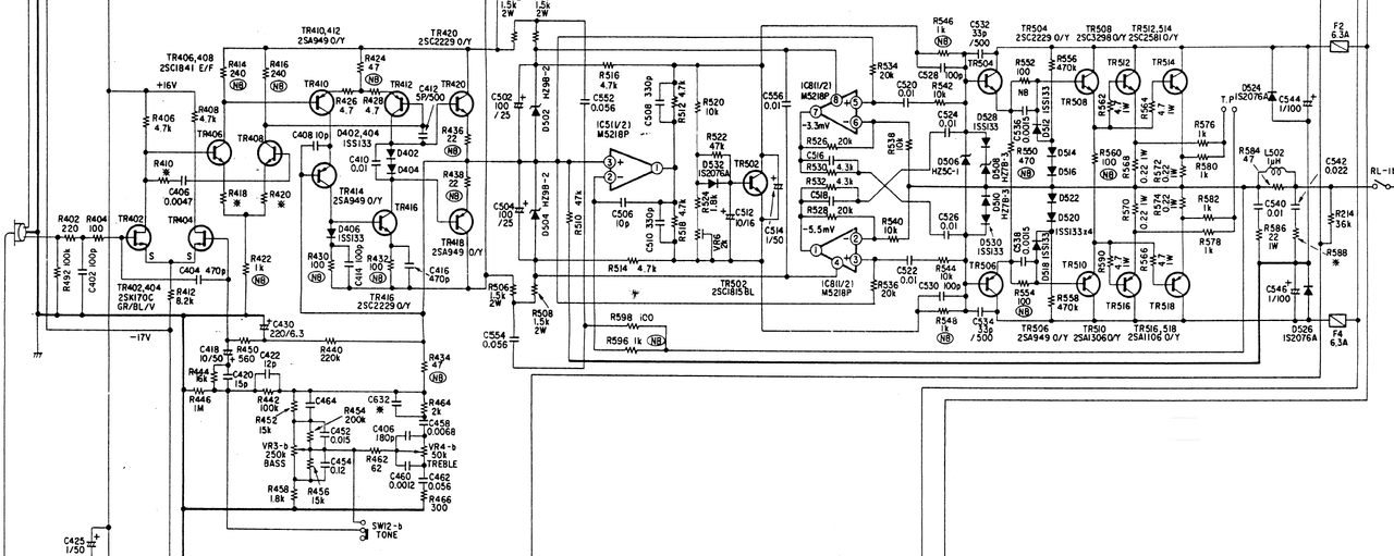 Denon PMA-900V schematic detail right power amp