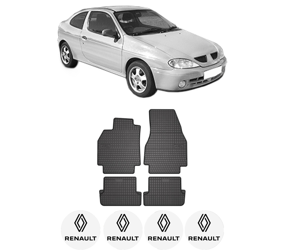 Set covorase presuri RENAULT MEGANE I Coach (DA0/1_) din 1996-2003, auto, din cauciuc thermoplastic, 4 Stickere auto cu RENAULT