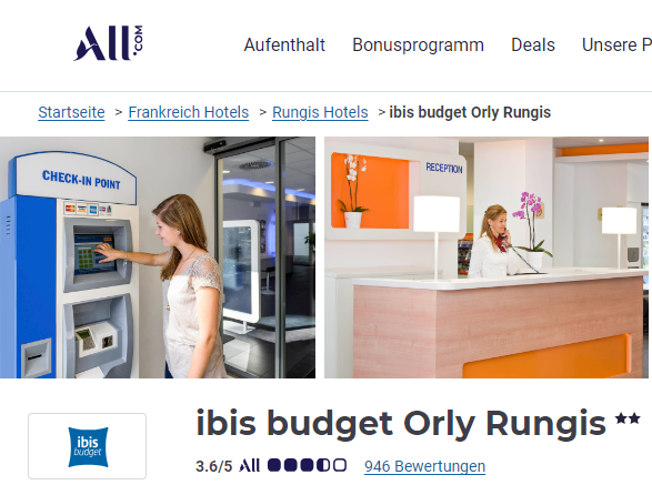 Rezeption und Check-in-Automat IBIS-Hotel