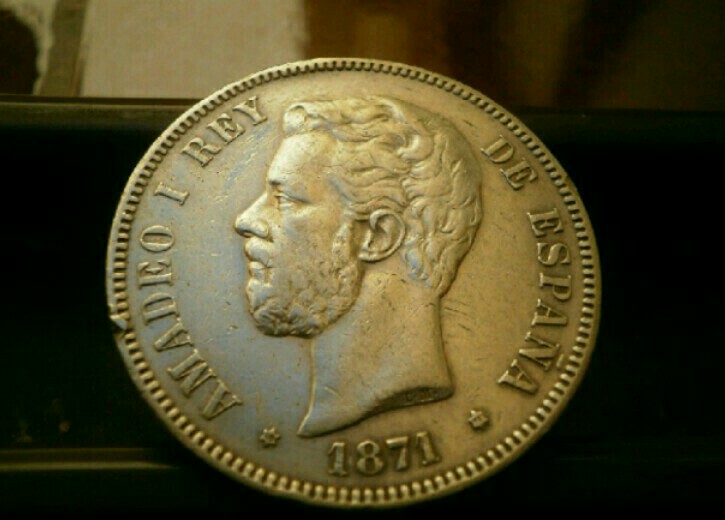 5 pesetas 1871 (*18-75). Amadeo I 20190525-162250