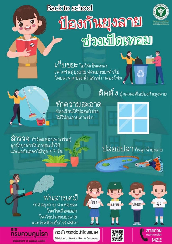 Back To School ย้ำ ช่วงเปิดเทอมอย่าไว้ใจยุงลาย ขอให้เร่งกำจัดแหล่งเพาะพันธุ์ในโรงเรียน