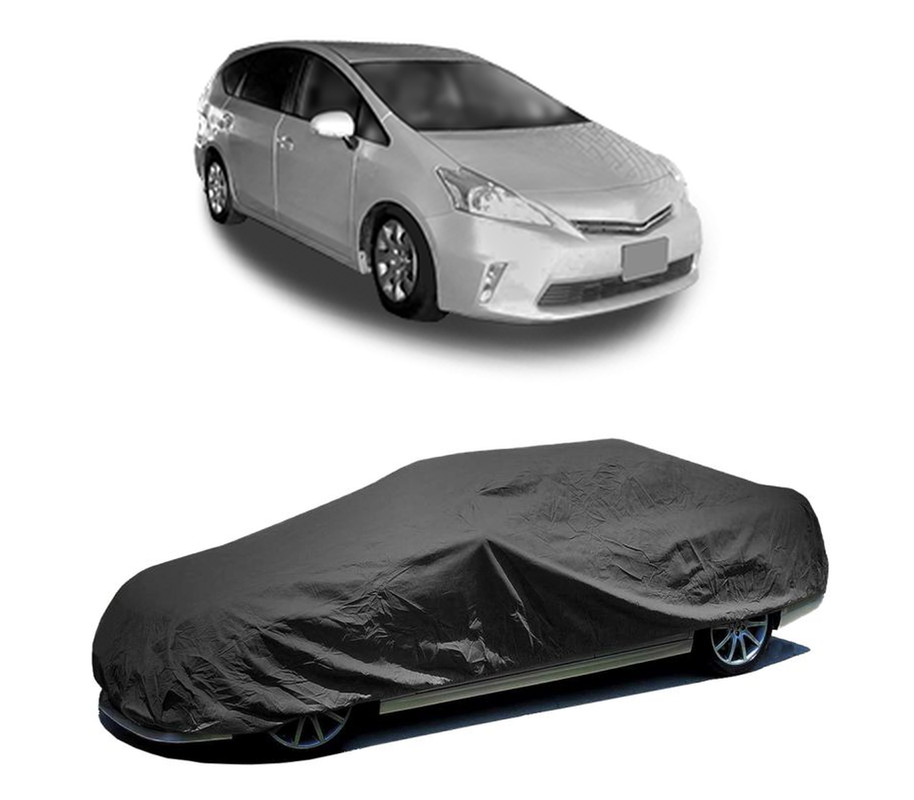 Husa tip prelata auto pentru TOYOTA PRIUS PLUS VAN (_W4_) 2014,culoare negru, material textil impermeabil, rezistanta la intemperii praf UV, CARPASSION Husa Protectie