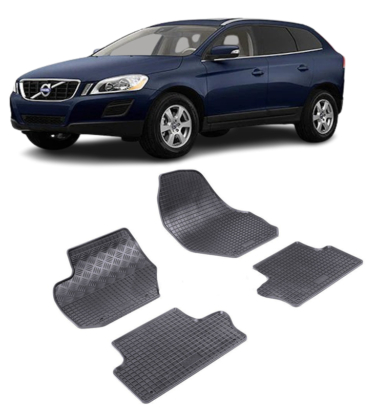 Set 4 covorase Volvo Xc60 2009-2017, din cauciuc 100%, compatibile cu autoturismul VOLVO XC60
